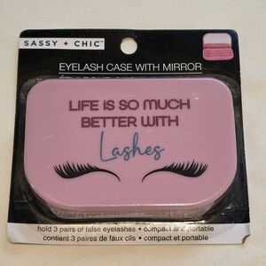 Pink Eyelash Case with Mirror